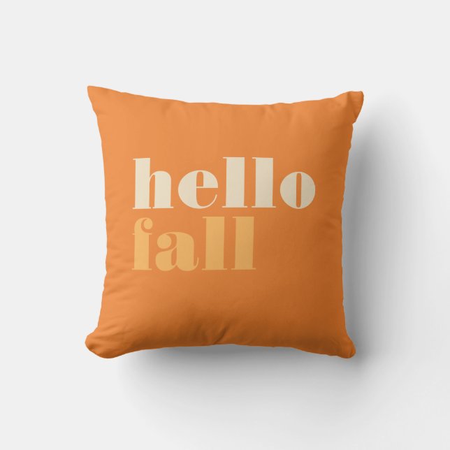 Hello Fall Throw Pillow (Front)
