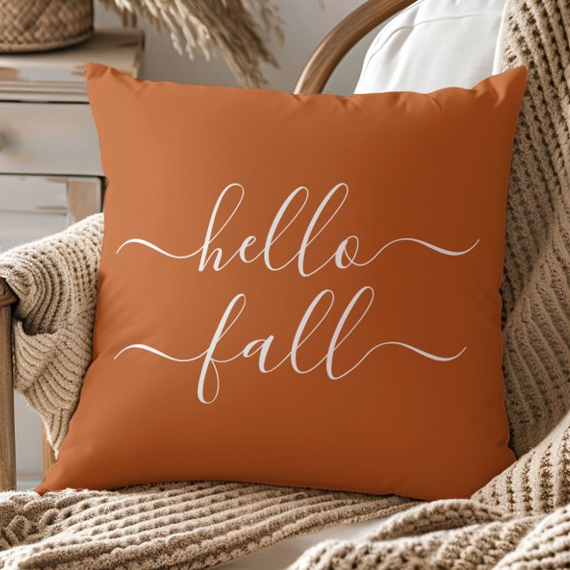 Hello Fall Throw Pillow – Minimalist Home Decor (Creator Uploaded)