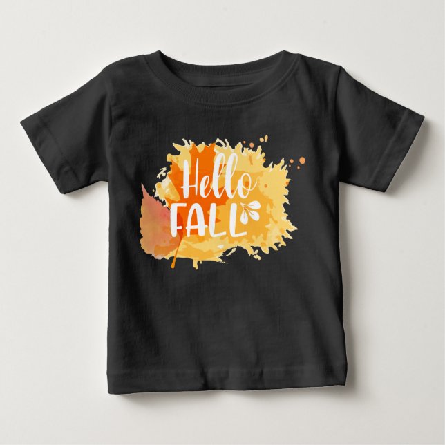 Hello Fall toddler tee, kid's autumn shirt (Front)