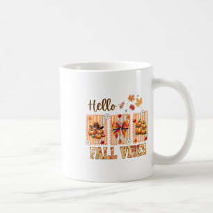 Hello Fall Vibes Coquette Bow Pumpkin Spice Thanks Coffee Mug