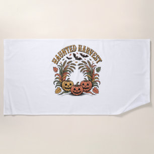 Hello Fall Vibes Pumpkin Beach Towel