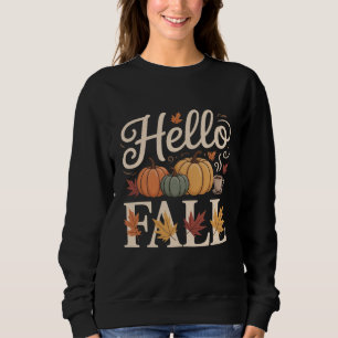 Hello Fall Vintage Autumn Style Sweatshirt
