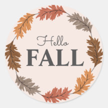 Hello Fall Watercolor Autumn Stickers