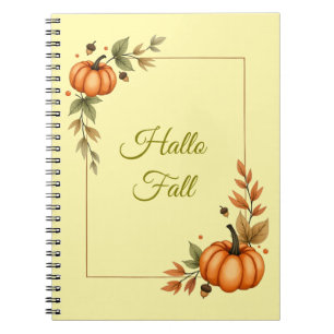 Hello Fall Watercolor Cosy Notebook