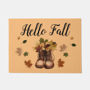 Hello Fall Welcome Orange Doormat