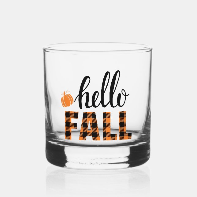 Hello Fall Whiskey Glass (Front)