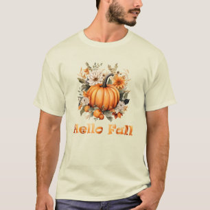 Hello Fall wildflowers and leaves T-Shirt
