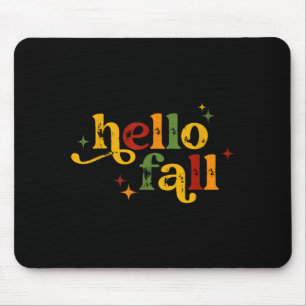 Hello Fall Women Halloween Autumn Thanksgiving Mouse Pad