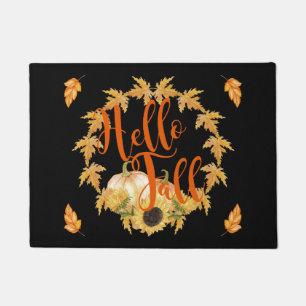 Hello Fall Wreath Graphic Doormat