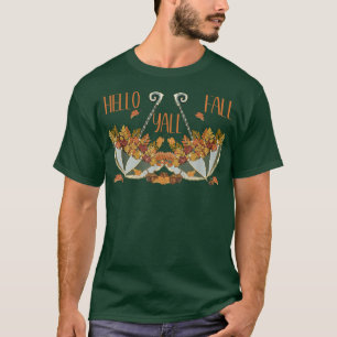 Hello Fall Yall Graphic For Women Cute Autumn Umbr T-Shirt