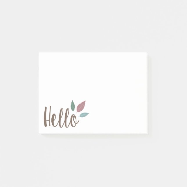 Hello feather sweet boho post it notes (Front)