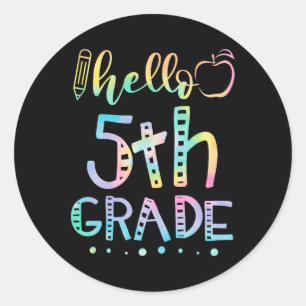 Hello Fifth Grade 5th Grade Back to School Teacher Classic Round Sticker