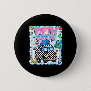Hello Fifth Grade Bus School Teacher Student Back  6 Cm Round Badge