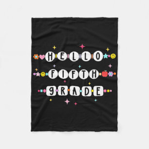 Hello Fifth Grade Friendship Bracelets Back To Sch Fleece Blanket