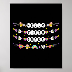 Hello Fifth Grade Friendship Bracelets Back To Sch Poster