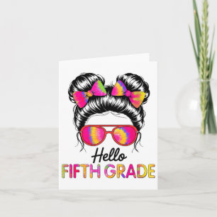 Hello Fifth Grade Girl Team 5th Grade Teacher Back Card