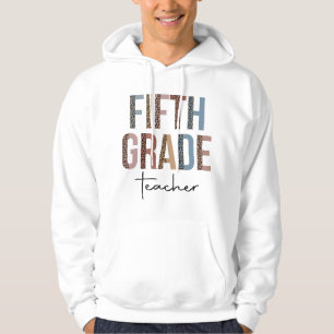Hello Fifth Grade Leopard First Day of School Teac Hoodie