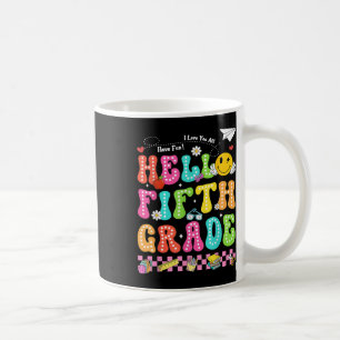 Hello Fifth Grade Smile Face Back To School Teache Coffee Mug