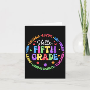 Hello Fifth Grade Team Groovy 5th Grade First Day Card