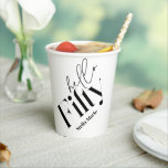 Hello fifty modern minimal elegant 50th birthday paper cups<br><div class="desc">Hello fifty modern minimal typography simple black and white 50th birthday party decor favour thank you paper cup. Part of a contemporary collection.</div>