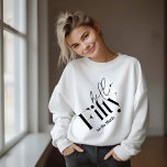 Hello fifty modern minimal elegant 50th birthday sweatshirt<br><div class="desc">Hello fifty modern minimal typography simple black and white 50th birthday party decor favour matching clothes sweatshirt. Part of a contemporary collection.</div>