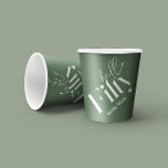 Hello fifty modern minimal green 50th birthday paper cups<br><div class="desc">Hello fifty modern minimal typography simple sage green and white 50th birthday party decor favour thank you paper cup. Part of a contemporary collection.</div>