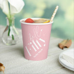 Hello fifty modern minimal pink 50th birthday paper cups<br><div class="desc">Hello fifty modern minimal typography simple girly pink and white 50th birthday party decor favour thank you paper cup. Part of a contemporary collection.</div>