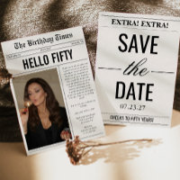 Hello Fifty Photo Newspaper 50th Birthday