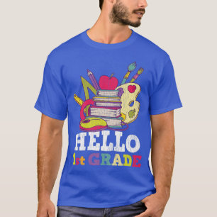 Hello First 1st Grade Back To School Kids Teacher T-Shirt