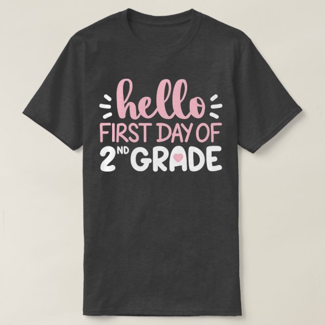 Hello First Day of 2nd Grade Team Second Grade Squ T-Shirt (Design Front)