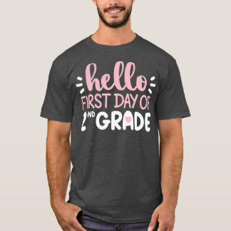 Hello First Day of 2nd Grade Team Second Grade Squ T-Shirt