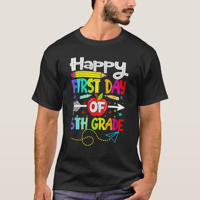 Hello First Day Of 5th Grade  Back To School 2023 T-Shirt (Front)