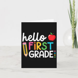 Hello First Day Of 5th Grade Student Back To Schoo Card