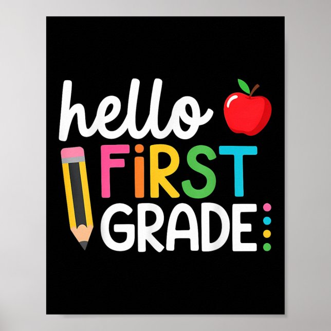 Hello First Day Of 5th Grade Student Back To Schoo Poster (Front)