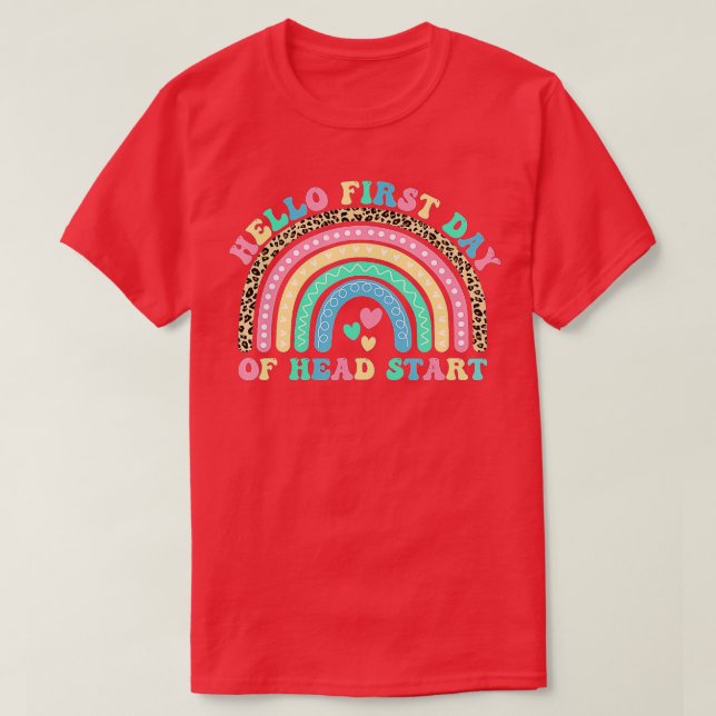 Hello First Day of Head Start Team Head Start Rain T-Shirt (Design Front)