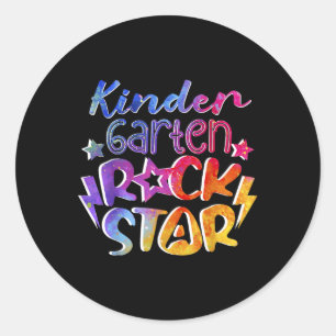 Hello First Day Of Kindergarten Super Star Cl Of 2 Classic Round Sticker