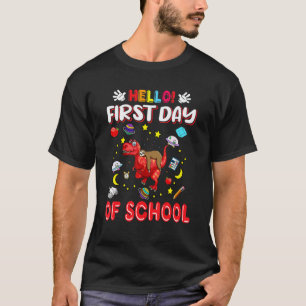 Hello First Day Of School Sloth Riding Rex Univers T-Shirt