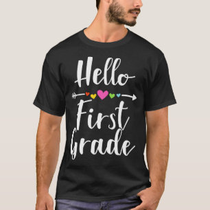Hello first grade 1st back to school kindergarten  T-Shirt