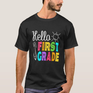 Hello First Grade Back To School Men Women Boy Gir T-Shirt