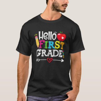 Hello First Grade Back To School Party Family Boys T-Shirt