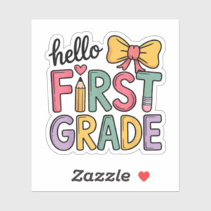 Hello First Grade Coquette Bow Teacher