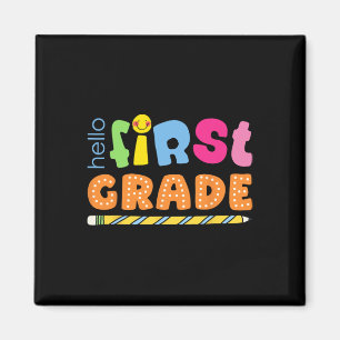Hello First Grade Cute Colourful Team 1st Grade Te Magnet