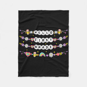 Hello First Grade Friendship Bracelets Back To Sch Fleece Blanket