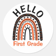 Hello First Grade Halloween teacher boho rainbow