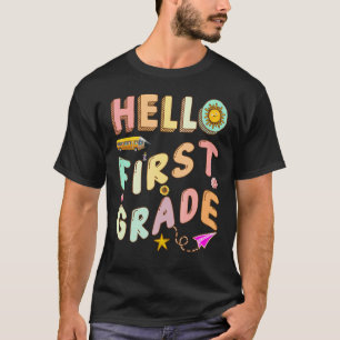 Hello First Grade History Teacher Cute Esl Teache T-Shirt