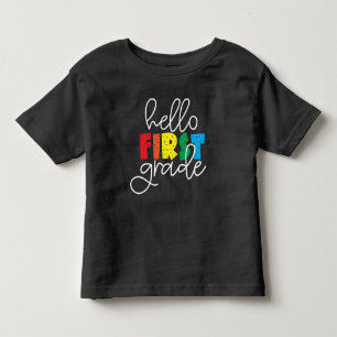 Hello First Grade School Teacher First Day T-Shirt