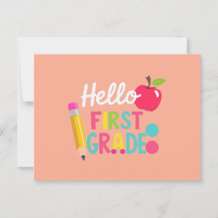 Hello First Grade Team 1st Grade Back to School Postcard
