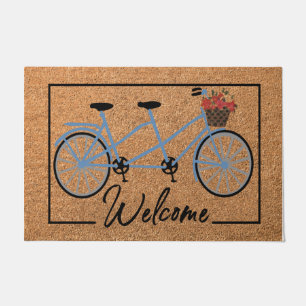 Hello Floral Bicycle Doormat, Best Cyclist Welcome Doormat