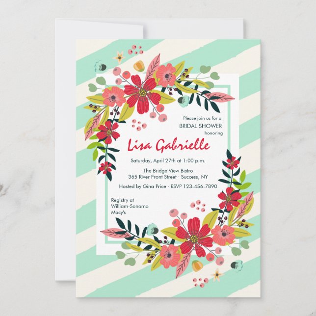 Hello Flowers of Happiness Invitation (Front)