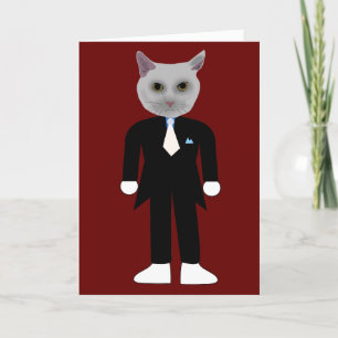 HELLO FOR CAT GUY HIM GREETING CARDS